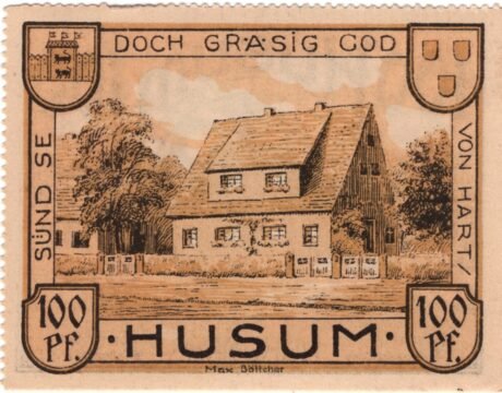 Реверс банкноты 100 fenigów Kleinsiedlung Nordmark (Niemcy) 1921