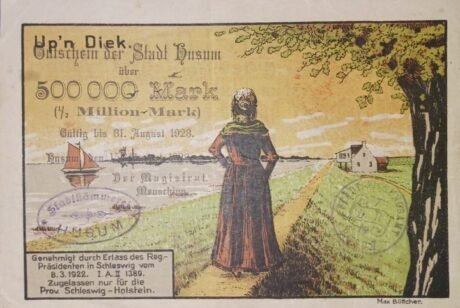 Аверс банкноты Nadruk 500000 marek Nordmark-Lotterie (Niemcy) 1923