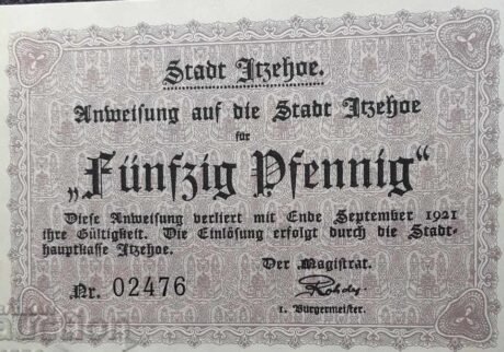 Аверс банкноты 50 fenigów (Niemcy) 1921