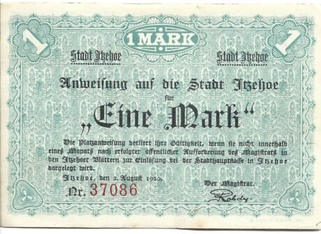 Аверс банкноты 1 marka (Niemcy) 1920