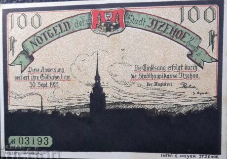 Аверс банкноты 100 fenigów (Niemcy) 1921