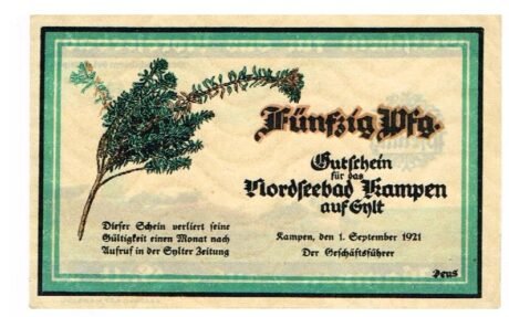 Аверс банкноты 50 пфеннигов (Германия) 1921 года