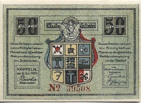 Аверс банкноты 50 fenigów (Niemcy) 1920