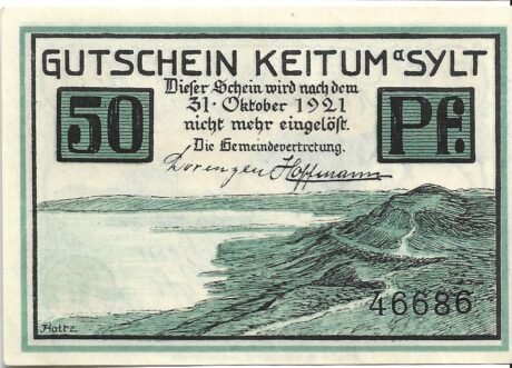 Аверс банкноты 50 пфеннигов (Германия)