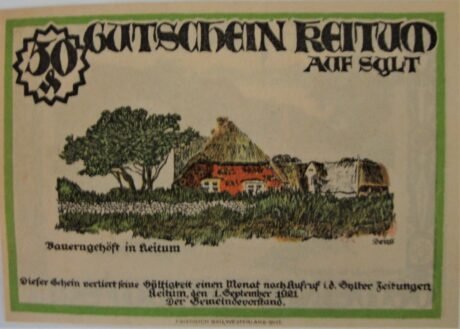 Аверс банкноты 50 fenigów (Niemcy) 1921