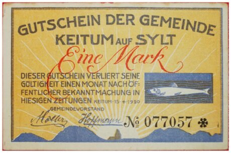 Аверс банкноты 1 marka (Niemcy) 1920