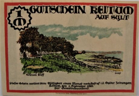 Аверс банкноты 1 marka (Niemcy) 1921