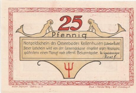 Аверс банкноты 25 пфеннигов (Германия)