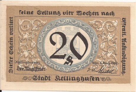 Аверс банкноты 20 fenigów (Niemcy) 1920