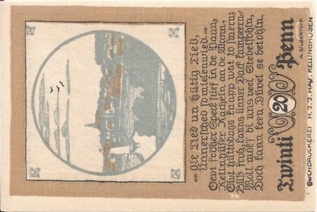 Реверс банкноты 20 fenigów (Niemcy) 1920