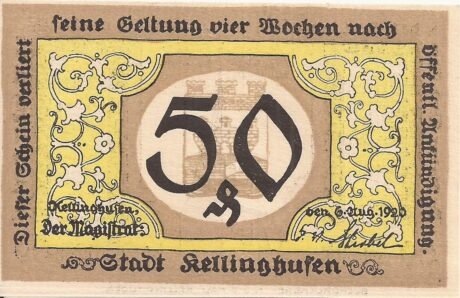 Аверс банкноты 50 fenigów (Niemcy) 1920