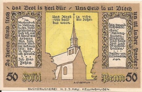 Реверс банкноты 50 fenigów (Niemcy) 1920