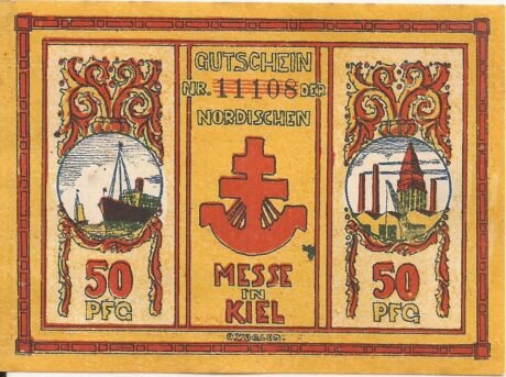 Аверс банкноты 50 fenigów Nordische Messe (Niemcy) 1921