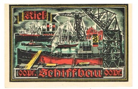 Реверс банкноты 90 fenigów Kieler Herbstwoche für Kunst und Wissenschaft (Niemcy) 1921