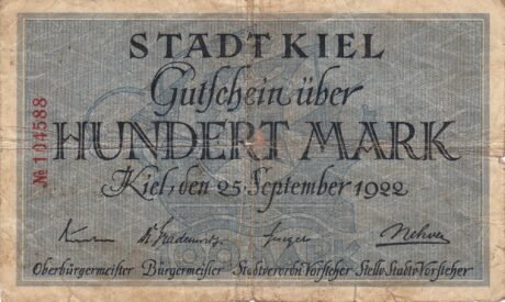 Аверс банкноты 100 marek (Niemcy) 1922