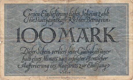 Реверс банкноты 100 marek (Niemcy) 1922