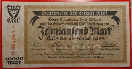 Аверс банкноты 10000 marek (Niemcy) 1923