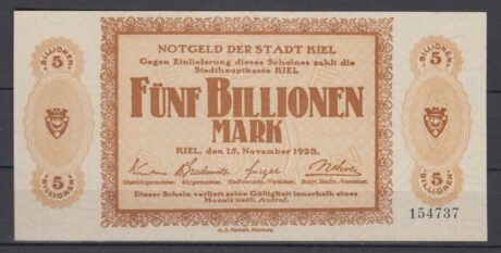 Аверс банкноты 5000000000000 марок (Германия) 1923 года
