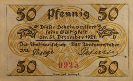 Реверс банкноты 50 fenigów (Niemcy)