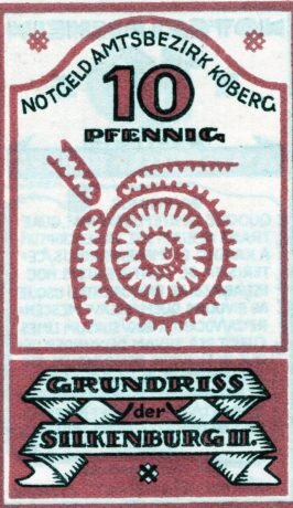 Реверс банкноты 10 fenigów (Niemcy)