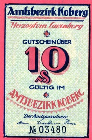 Аверс банкноты 10 fenigów (Niemcy)