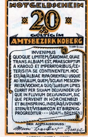 Аверс банкноты 20 fenigów (Niemcy) 1921