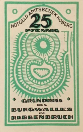 Реверс банкноты 25 fenigów (Niemcy) 1921