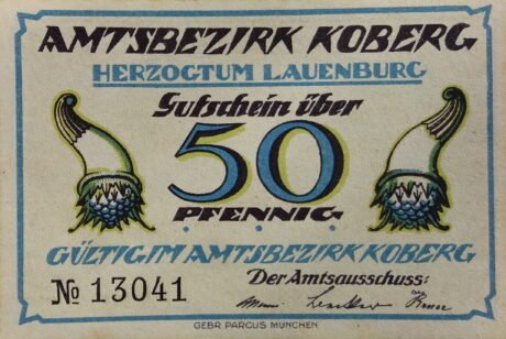Аверс банкноты 50 fenigów (Niemcy) 1921