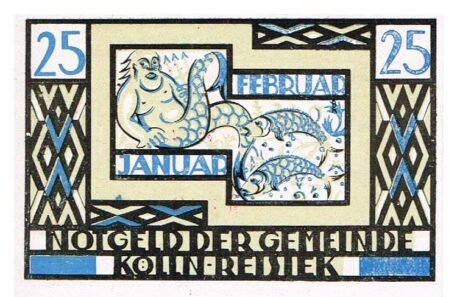 Реверс банкноты 25 fenigów (Niemcy) 1921