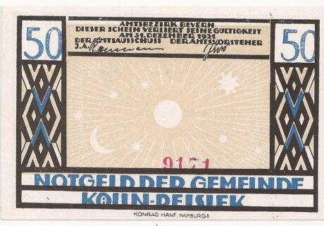 Аверс банкноты 50 fenigów (Niemcy) 1921