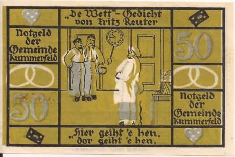 Реверс банкноты 50 fenigów (Niemcy)