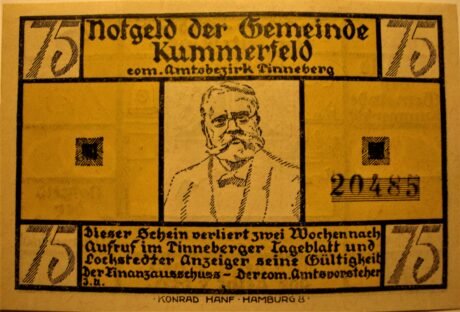 Аверс банкноты 75 пфеннигов (Германия)