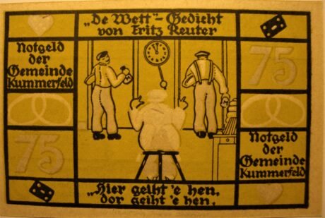 Реверс банкноты 75 пфеннигов (Германия)