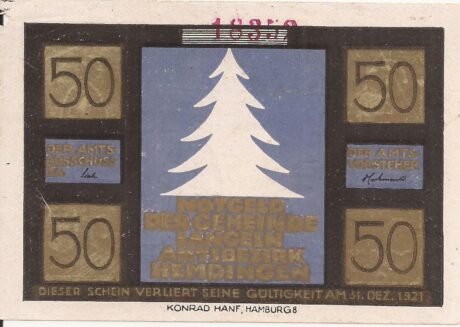 Аверс банкноты 50 fenigów (Niemcy)