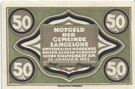 Аверс банкноты 50 пфеннигов (Германия)