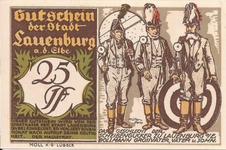 Аверс банкноты 25 fenigów (Niemcy) 1921