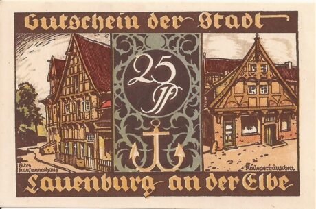 Реверс банкноты 25 fenigów (Niemcy) 1921