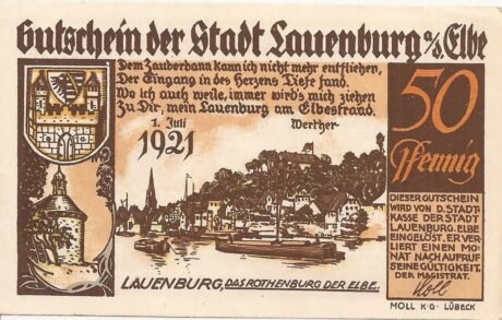 Аверс банкноты 50 fenigów (Niemcy) 1921