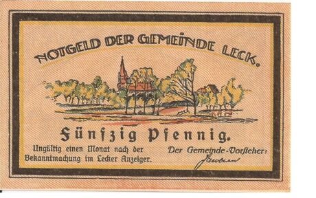 Аверс банкноты 50 fenigów (Niemcy) 1921