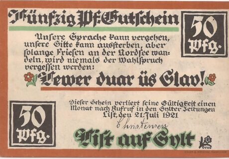 Аверс банкноты 50 fenigów (Niemcy) 1921