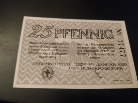 Аверс банкноты 25 fenigów (Niemcy) 1920
