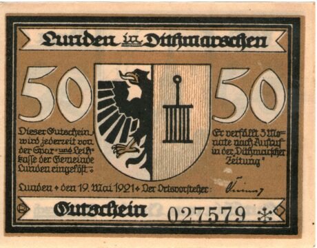 Аверс банкноты 50 fenigów (Niemcy) 1921