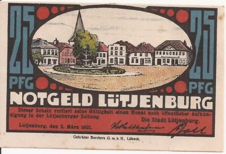 Аверс банкноты 25 fenigów (Niemcy) 1921