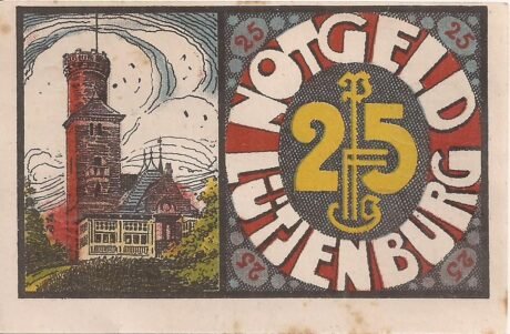 Реверс банкноты 25 fenigów (Niemcy) 1921