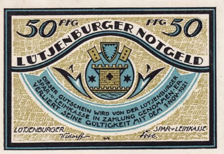 Аверс банкноты 50 пфеннигов Spar- und Leihkasse (Германия)