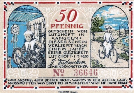 Аверс банкноты 50 fenigów (Niemcy) 1920