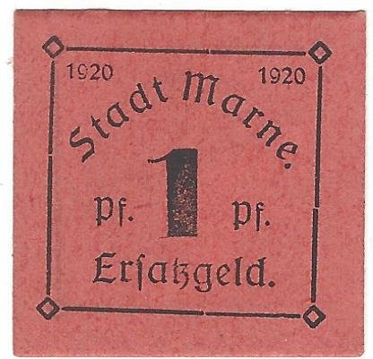 Аверс банкноты 1 fenig (Niemcy) 1920