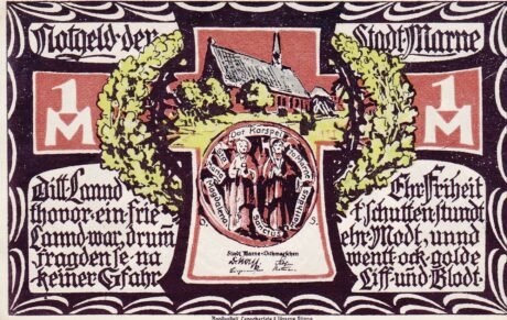 Аверс банкноты 1 marka (Niemcy) 1921