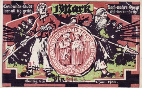 Реверс банкноты 1 marka (Niemcy) 1921