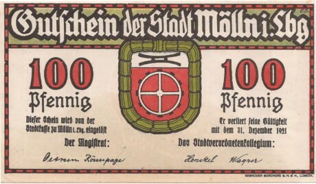 Аверс банкноты 100 fenigów (Niemcy) 1921